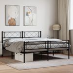 Casa si Gradina - Mobilier - Paturi si accesorii - Paturi - Cadru pat metalic cu tablie de cap/picioare, negru, 140x190 cm - Infinity.ro