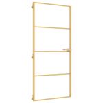 Casa si Gradina - Constructii - Usi interior, exterior si garaj - Usi garaj - Usa interioara Slim auriu 93x201,5cm sticla securizata/aluminiu, auriu și mat, model 3 bare orizontale - Infinity.ro