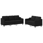 Casa si Gradina - Mobilier - Seturi de mobilier - Seturi living - Set de canapele cu perne, 2 piese, negru, textil - Infinity.ro