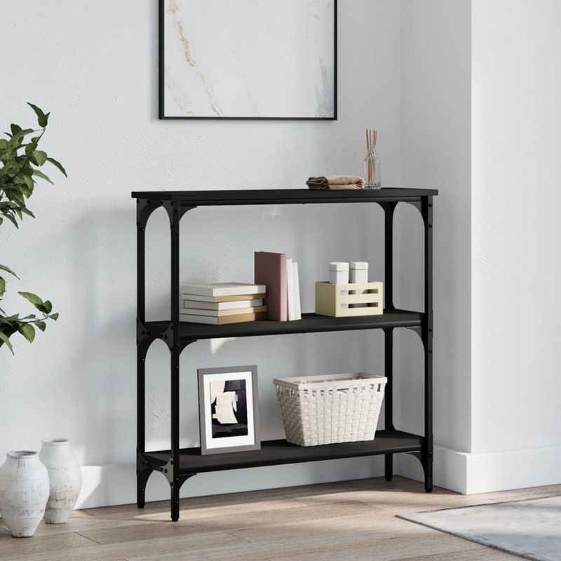 Casa si Gradina - Mobilier - Comode si corpuri - Console - Masa consola, negru, 75x22,5x75 cm, lemn prelucrat - Infinity.ro