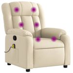 Ingrijire personala si Cosmetice - Sanatate si wellness - Articole wellness - Fotolii de masaj - Fotoliu rabatabil de masaj, crem, material textil - Infinity.ro