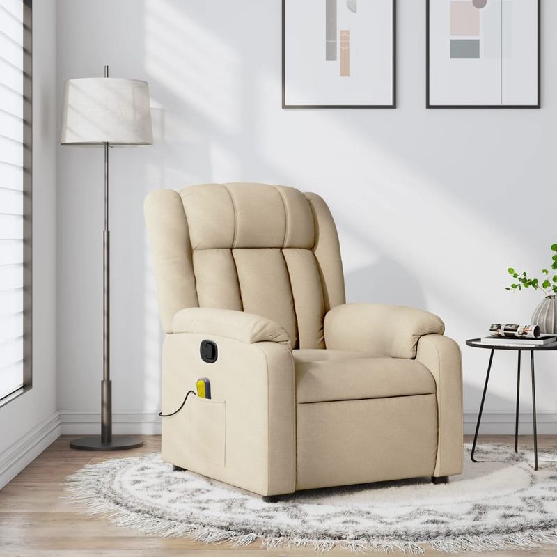 Ingrijire personala si Cosmetice - Sanatate si wellness - Articole wellness - Fotolii de masaj - Fotoliu rabatabil de masaj, crem, material textil - Infinity.ro