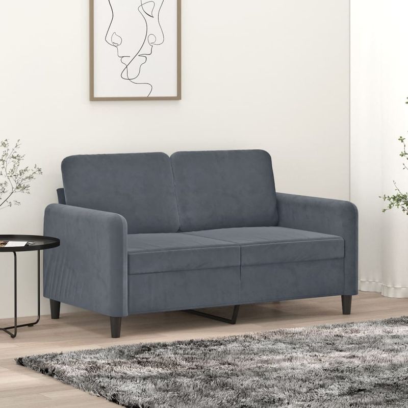 Casa si Gradina - Mobilier - Canapele si coltare - Canapele - Canapea cu 2 locuri, gri inchis, 120 cm, catifea - Infinity.ro