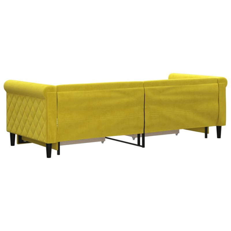 Casa si Gradina - Mobilier - Paturi si accesorii - Paturi - Pat de zi cu extensie si sertare, galben, 80x200 cm, catifea - Infinity.ro