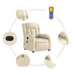 Ingrijire personala si Cosmetice - Sanatate si wellness - Articole wellness - Fotolii de masaj - Fotoliu rabatabil de masaj, crem, material textil - Infinity.ro