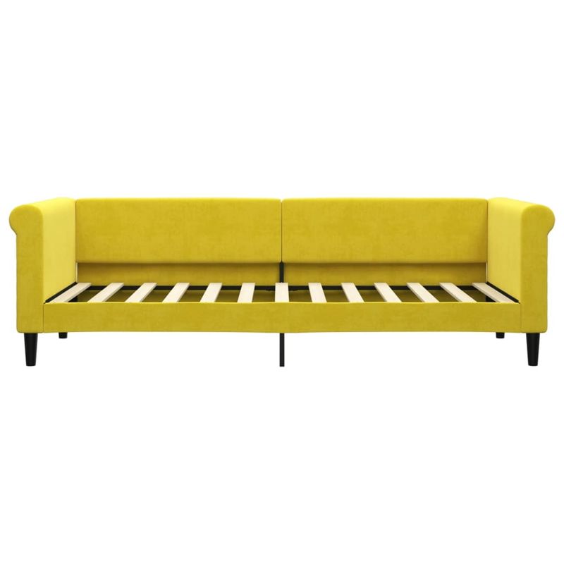 Casa si Gradina - Mobilier - Paturi si accesorii - Paturi - Pat de zi cu extensie si sertare, galben, 80x200 cm, catifea - Infinity.ro