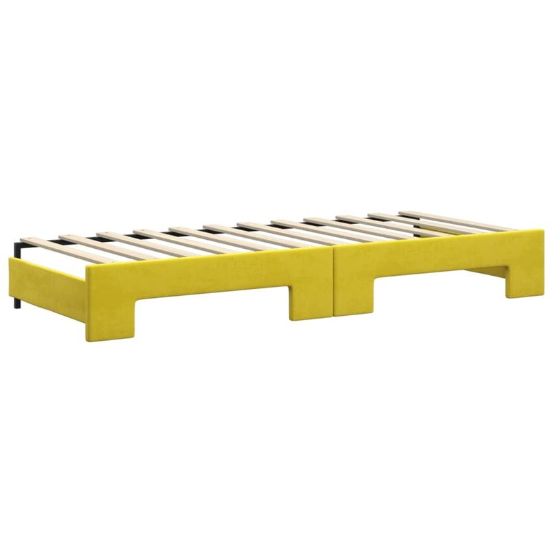 Casa si Gradina - Mobilier - Paturi si accesorii - Paturi - Pat de zi cu extensie si sertare, galben, 80x200 cm, catifea - Infinity.ro