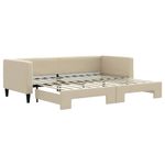 Casa si Gradina - Mobilier - Paturi si accesorii - Paturi - Pat de zi cu extensie, crem, 80x200 cm, textil - Infinity.ro