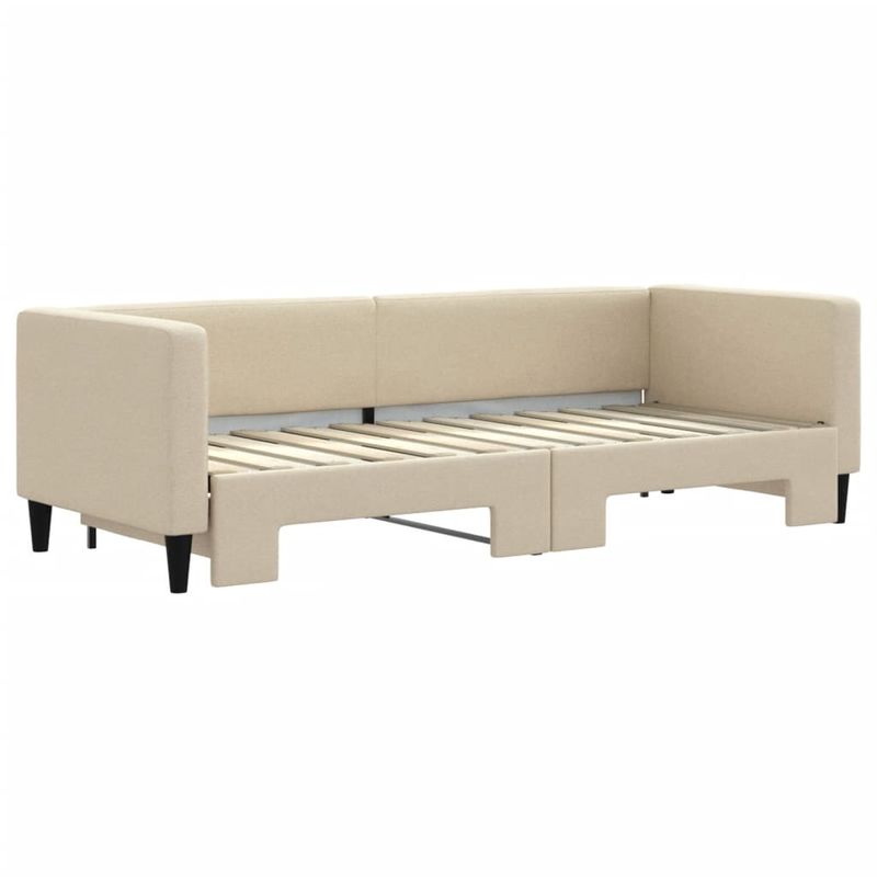Casa si Gradina - Mobilier - Paturi si accesorii - Paturi - Pat de zi cu extensie, crem, 80x200 cm, textil - Infinity.ro