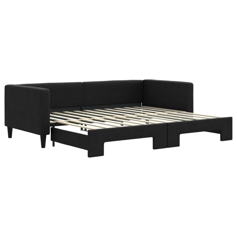 Casa si Gradina - Mobilier - Paturi si accesorii - Paturi - Pat de zi cu extensie, negru, 90x200 cm, textil - Infinity.ro