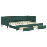 Casa si Gradina - Mobilier - Paturi si accesorii - Paturi - Pat de zi cu extensie si sertare verde inchis 90x200 cm catifea - Infinity.ro