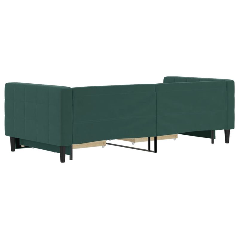 Casa si Gradina - Mobilier - Paturi si accesorii - Paturi - Pat de zi cu extensie si sertare verde inchis 90x200 cm catifea - Infinity.ro