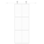 Casa si Gradina - Constructii - Usi interior, exterior si garaj - Usi interior - Usa glisanta, alb, 76x205 cm, sticla securizata/aluminiu, model grilă 3x2 - Infinity.ro