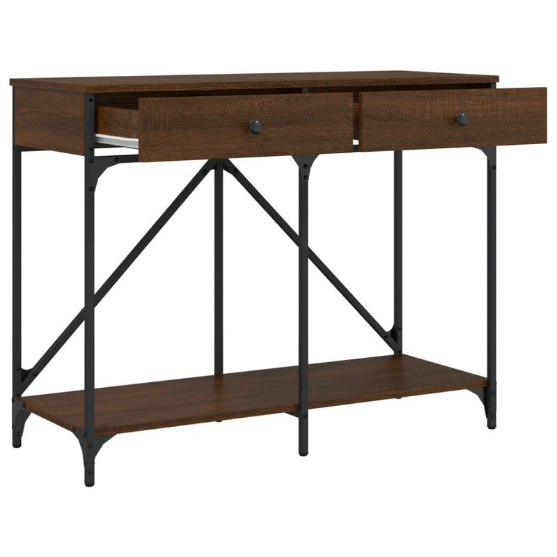 Casa si Gradina - Mobilier - Comode si corpuri - Console - Masuta consola, stejar maro, 100x39x78,5 cm, lemn prelucrat - Infinity.ro