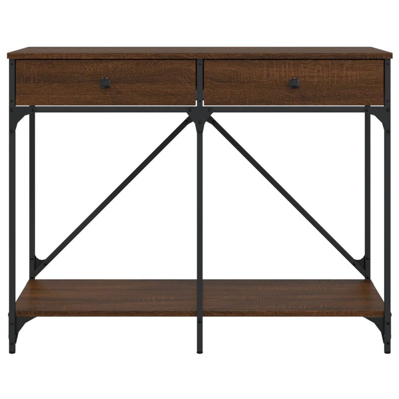 Casa si Gradina - Mobilier - Comode si corpuri - Console - Masuta consola, stejar maro, 100x39x78,5 cm, lemn prelucrat - Infinity.ro
