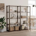 Casa si Gradina - Mobilier - Biblioteci si rafturi - Rafturi - Suport depozitare 5 niveluri negru 170x38x170 cm lemn masiv pin - Infinity.ro