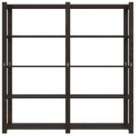 Casa si Gradina - Mobilier - Biblioteci si rafturi - Rafturi - Suport depozitare 5 niveluri negru 170x38x170 cm lemn masiv pin - Infinity.ro