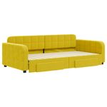 Casa si Gradina - Mobilier - Paturi si accesorii - Paturi - Pat de zi cu extensie si sertare, galben, 100x200 cm, catifea - Infinity.ro
