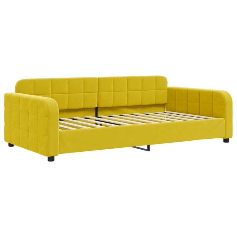 Casa si Gradina - Mobilier - Paturi si accesorii - Paturi - Pat de zi cu extensie si sertare, galben, 100x200 cm, catifea - Infinity.ro