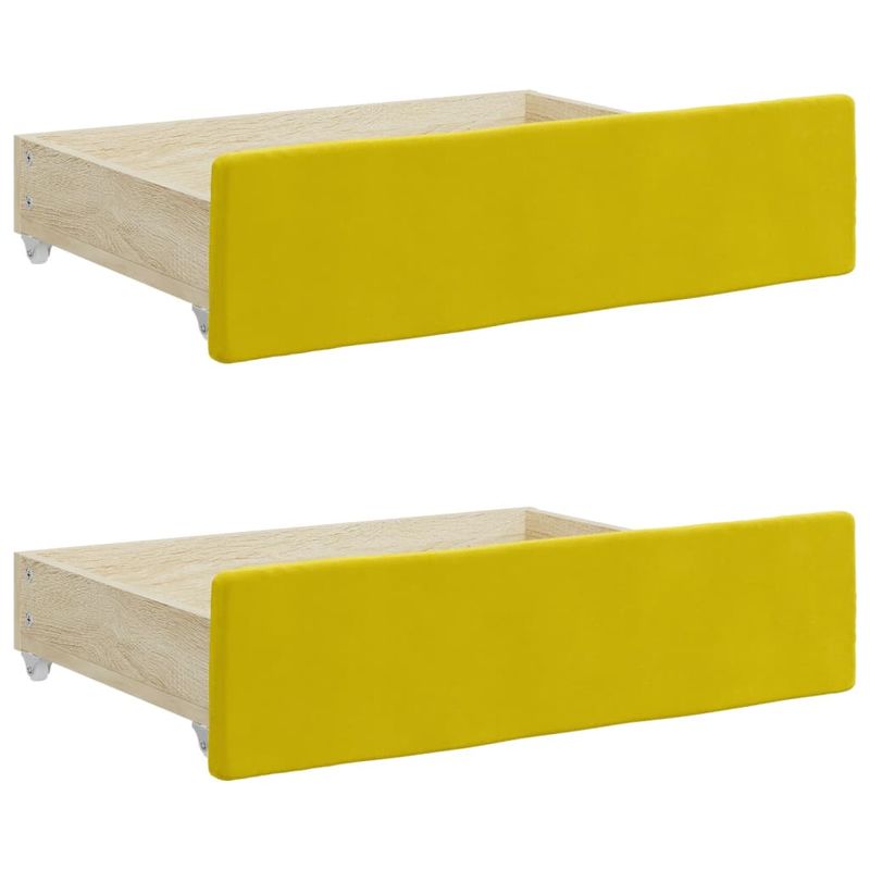 Casa si Gradina - Mobilier - Paturi si accesorii - Paturi - Pat de zi cu extensie si sertare, galben, 100x200 cm, catifea - Infinity.ro