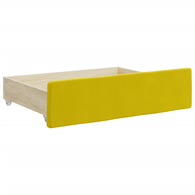 Casa si Gradina - Mobilier - Paturi si accesorii - Paturi - Pat de zi cu extensie si sertare, galben, 100x200 cm, catifea - Infinity.ro