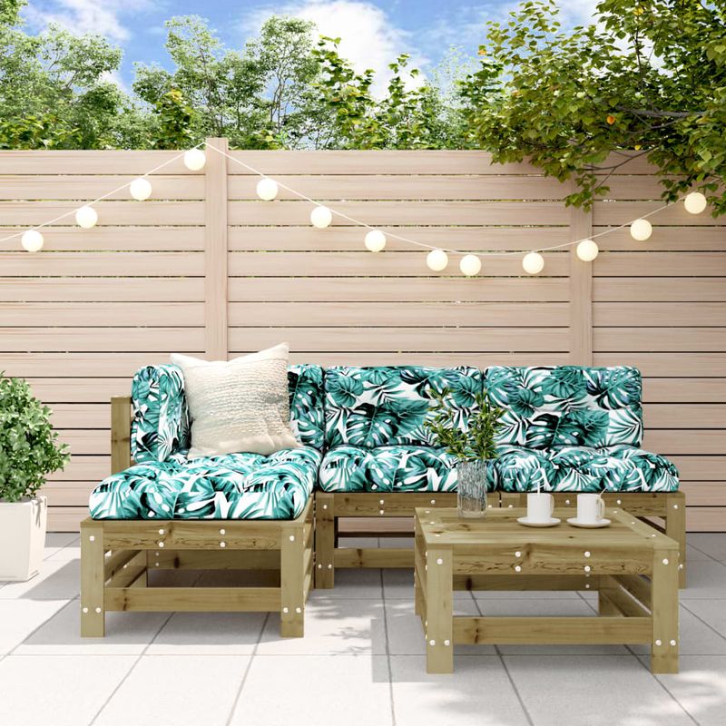 Casa si Gradina - Gradina si terasa - Mobilier exterior - Seturi mobila gradina - Set mobilier relaxare pentru gradina 5 piese lemn de pin tratat - Infinity.ro