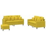 Casa si Gradina - Mobilier - Seturi de mobilier - Seturi living - Set de canapele cu perne, 3 piese, galben, catifea - Infinity.ro
