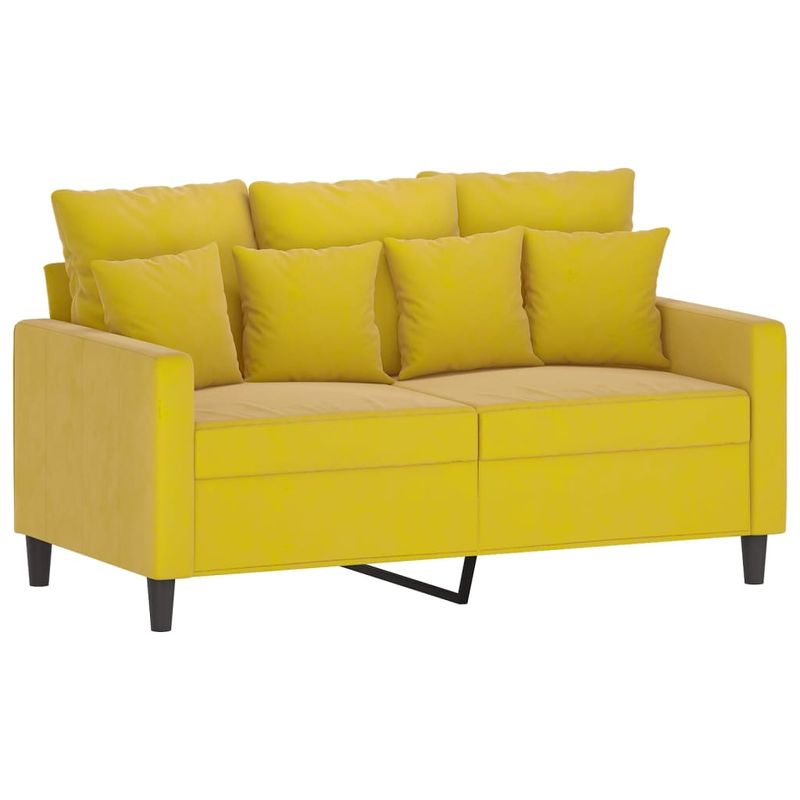 Casa si Gradina - Mobilier - Seturi de mobilier - Seturi living - Set de canapele cu perne, 3 piese, galben, catifea - Infinity.ro