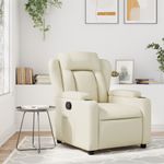 Casa si Gradina - Mobilier - Scaune si fotolii - Fotolii - Fotoliu rabatabil, crem, piele ecologica - Infinity.ro