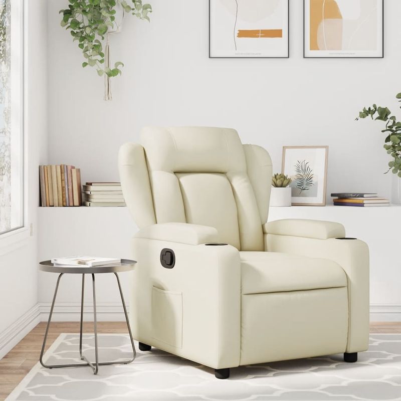 Casa si Gradina - Mobilier - Scaune si fotolii - Fotolii - Fotoliu rabatabil, crem, piele ecologica - Infinity.ro