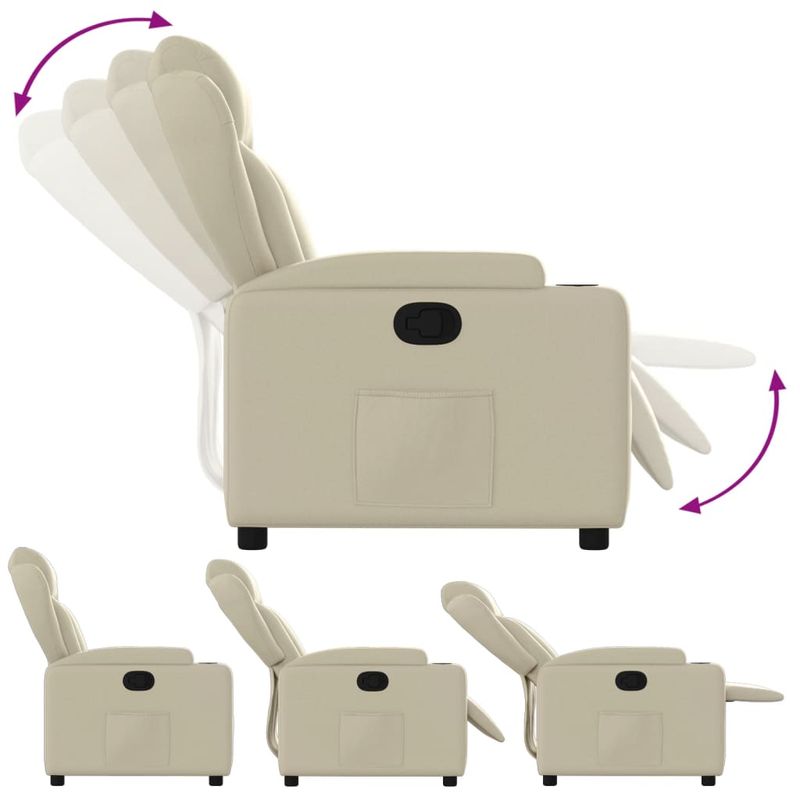 Casa si Gradina - Mobilier - Scaune si fotolii - Fotolii - Fotoliu rabatabil, crem, piele ecologica - Infinity.ro