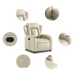Casa si Gradina - Mobilier - Scaune si fotolii - Fotolii - Fotoliu rabatabil, crem, piele ecologica - Infinity.ro