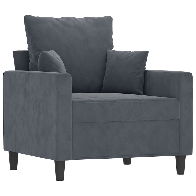 Casa si Gradina - Mobilier - Seturi de mobilier - Seturi living - Set de canapele cu perne, 4 piese, gri inchis, catifea - Infinity.ro