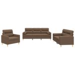 Casa si Gradina - Mobilier - Seturi de mobilier - Seturi living - Set de canapele cu perne, 3 piese, maro, textil - Infinity.ro