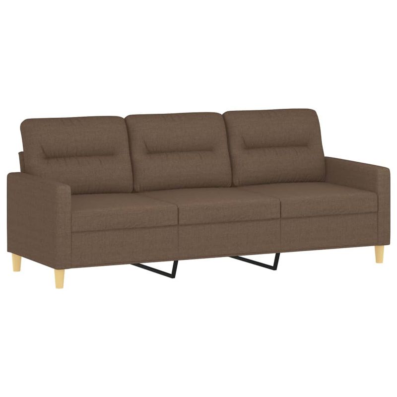 Casa si Gradina - Mobilier - Seturi de mobilier - Seturi living - Set de canapele cu perne, 3 piese, maro, textil - Infinity.ro