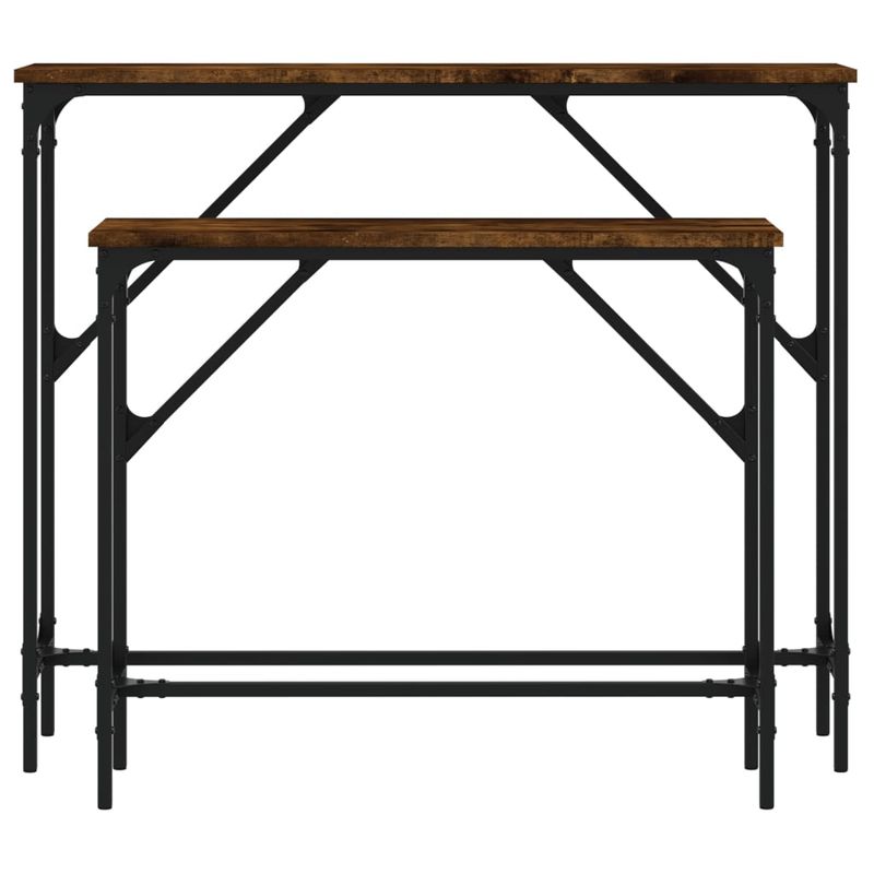 Casa si Gradina - Mobilier - Mese si birouri - Mese living - Masute console, 2 buc., stejar fumuriu, lemn compozit - Infinity.ro