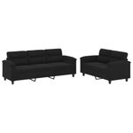 Casa si Gradina - Mobilier - Seturi de mobilier - Seturi living - Set de canapele cu perne, 2 piese, negru, microfibra - Infinity.ro