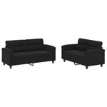 Casa si Gradina - Mobilier - Seturi de mobilier - Seturi living - Set de canapele cu perne, 2 piese, negru, microfibra - Infinity.ro