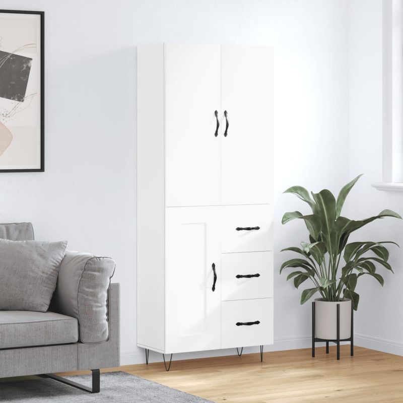Casa si Gradina - Mobilier - Comode si corpuri - Comode - Dulap inalt, alb, 69,5x34x180 cm, lemn compozit - Infinity.ro