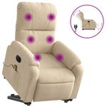 Ingrijire personala si Cosmetice - Sanatate si wellness - Articole wellness - Fotolii de masaj - Fotoliu de masaj rabatabil electric cu ridicare crem microfibra, model înclinare pe spate electrică - Infinity.ro