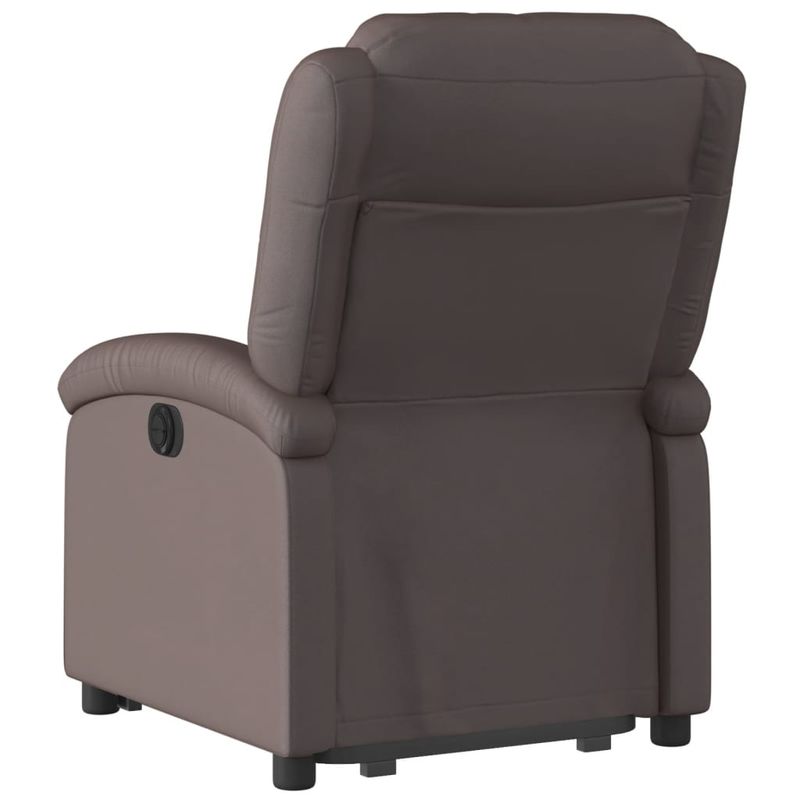 Casa si Gradina - Mobilier - Scaune si fotolii - Fotolii - Fotoliu rabatabil electric cu ridicare, maro, piele naturala - Infinity.ro