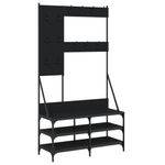 Casa si Gradina - Mobilier - Organizare si depozitare - Cuiere - Suport de haine cu raft de pantofi, negru, 100x40x184 cm - Infinity.ro