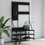 Casa si Gradina - Mobilier - Organizare si depozitare - Cuiere - Suport de haine cu raft de pantofi, negru, 100x40x184 cm - Infinity.ro