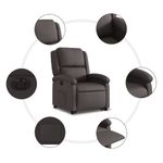 Casa si Gradina - Mobilier - Scaune si fotolii - Fotolii - Fotoliu rabatabil electric cu ridicare, maro, piele naturala - Infinity.ro