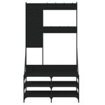 Casa si Gradina - Mobilier - Organizare si depozitare - Cuiere - Suport de haine cu raft de pantofi, negru, 100x40x184 cm - Infinity.ro