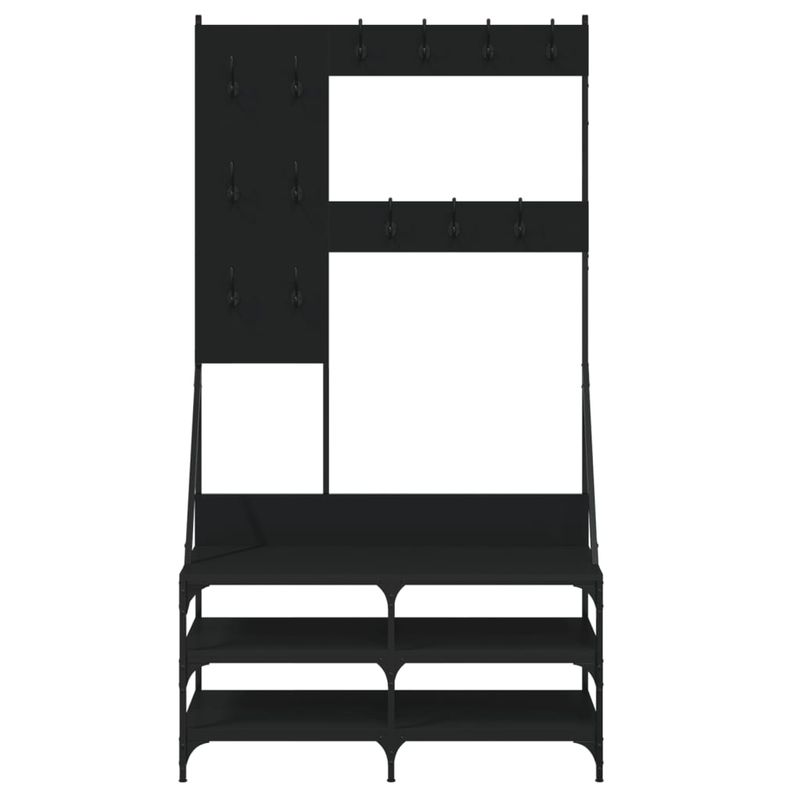 Casa si Gradina - Mobilier - Organizare si depozitare - Cuiere - Suport de haine cu raft de pantofi, negru, 100x40x184 cm - Infinity.ro