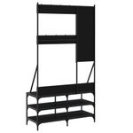 Casa si Gradina - Mobilier - Organizare si depozitare - Cuiere - Suport de haine cu raft de pantofi, negru, 100x40x184 cm - Infinity.ro