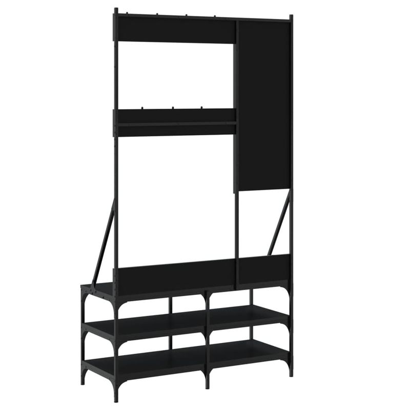 Casa si Gradina - Mobilier - Organizare si depozitare - Cuiere - Suport de haine cu raft de pantofi, negru, 100x40x184 cm - Infinity.ro