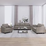 Casa si Gradina - Mobilier - Seturi de mobilier - Seturi living - Set de canapea cu perne, 3 piese, gri taupe, material textil - Infinity.ro