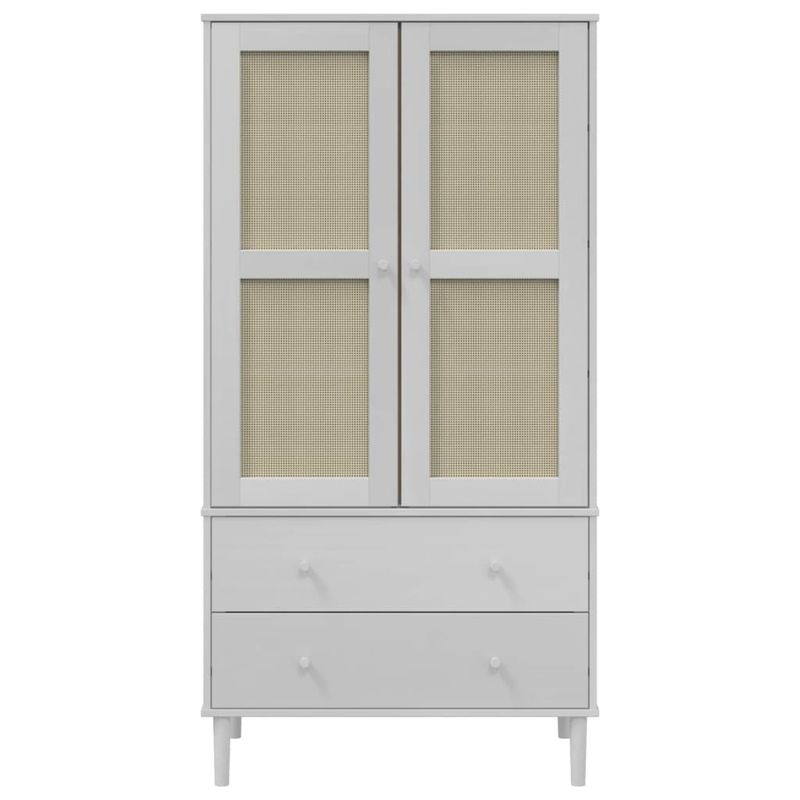 Casa si Gradina - Mobilier - Dulapuri si sifoniere - Sifoniere - Sifonier SENJA, aspect ratan alb, 90x55x175 cm, lemn masiv pin - Infinity.ro